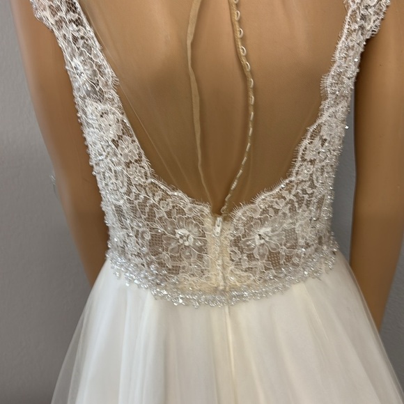Ella Rosa Private Label By G Wedding Dress size 10 Tulle and Beading open back - Picture 11 of 14